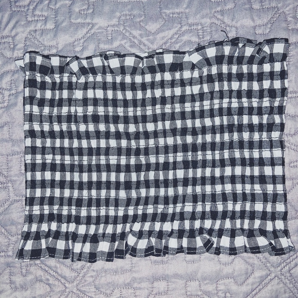 Checkered tube top worn once